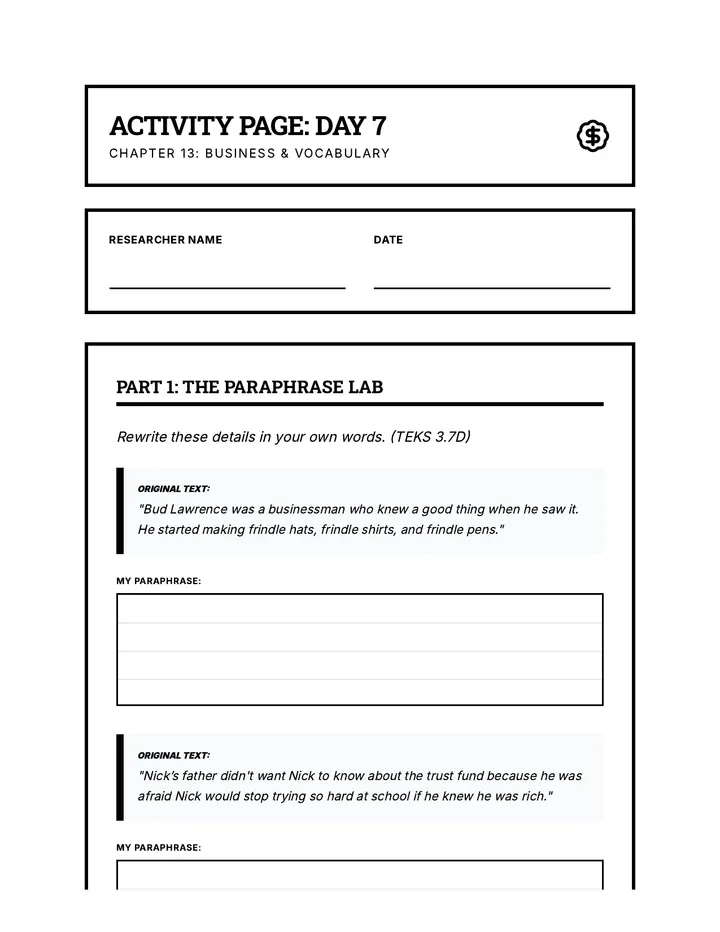 Day 7 Activity Page