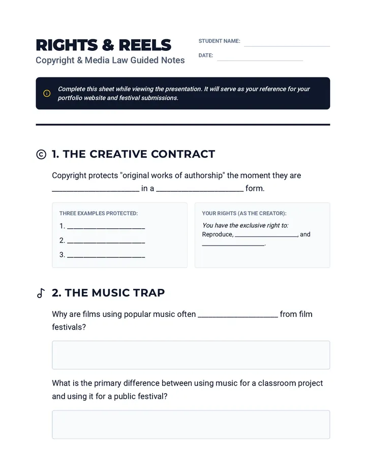Copyright Catch Guided Notes