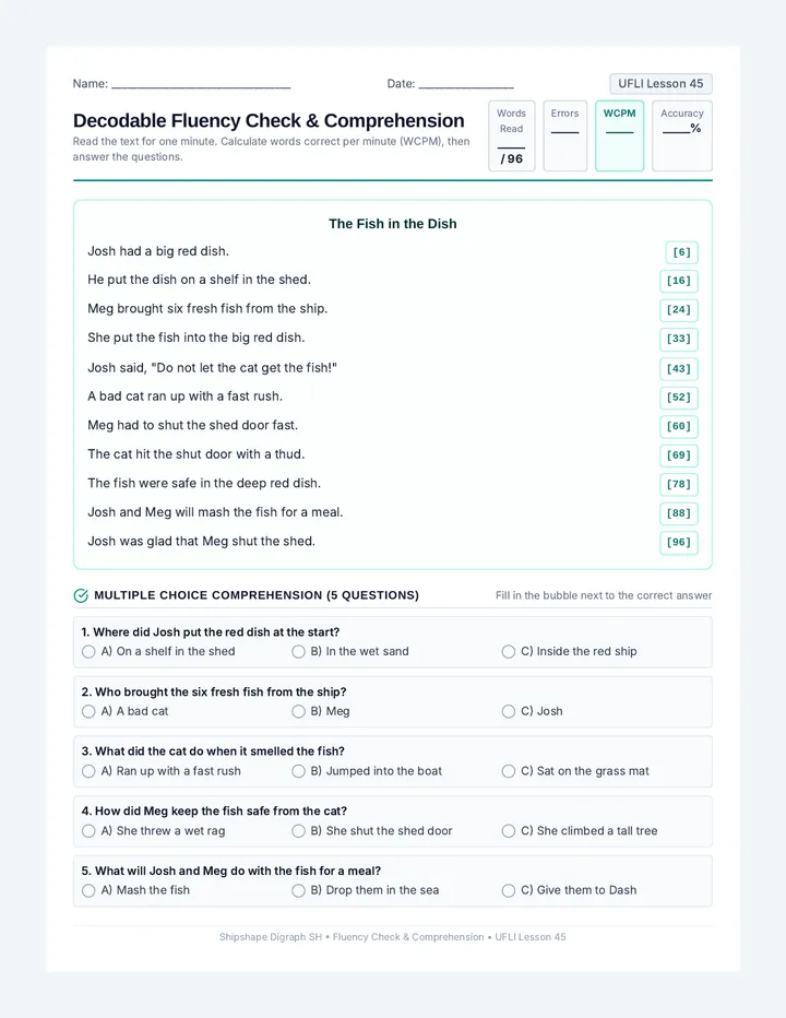 Fish in Dish Fluency Check