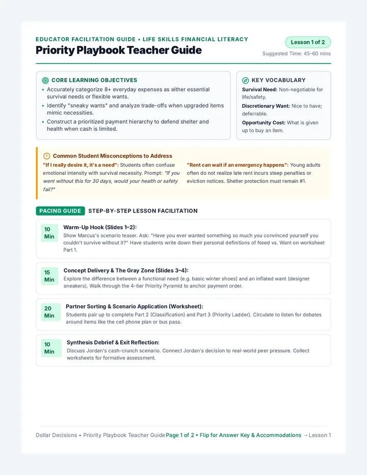 Priority Playbook Teacher Guide