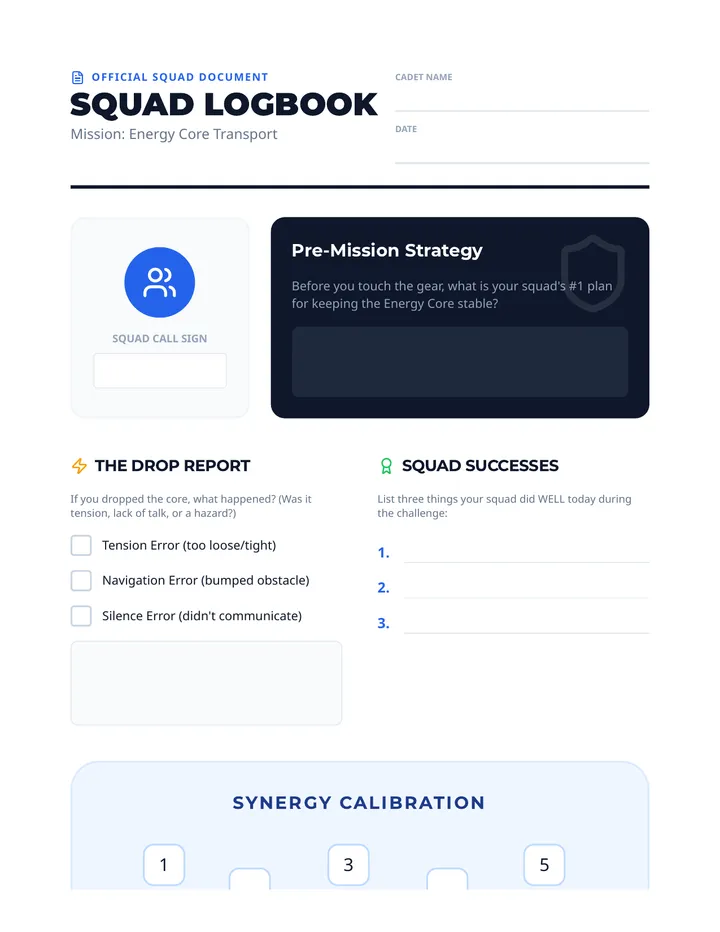 Squad Logbook Worksheet