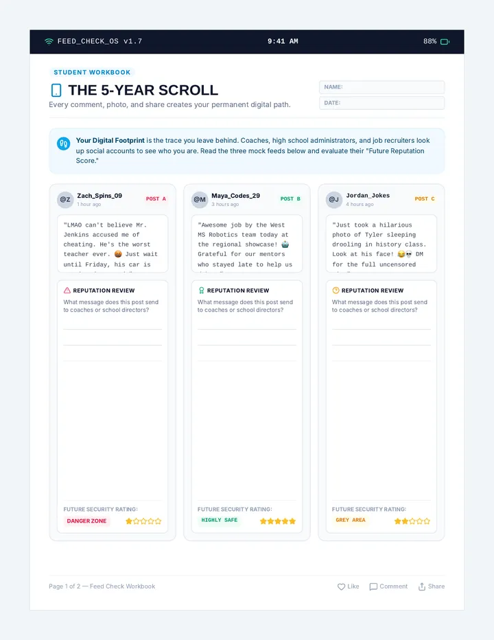 Feed Check Student Journal