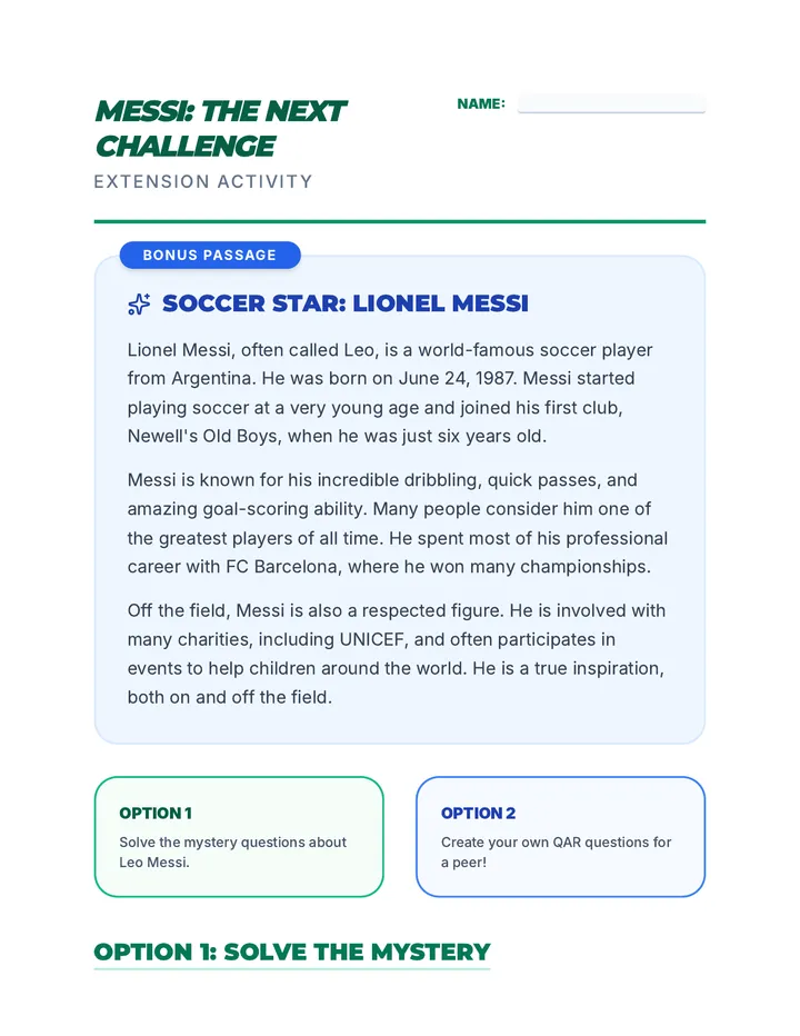 QAR Messi Challenge Activity