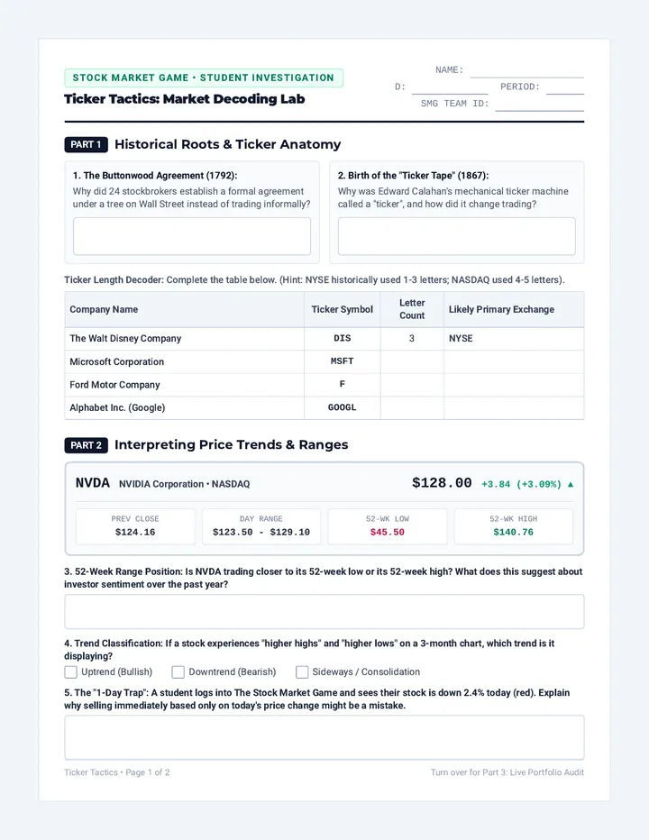 Ticker Tactics Portfolio Lab
