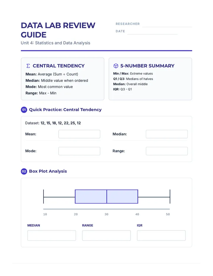 Data Lab Review Guide