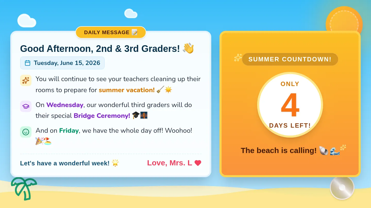 Sunny Summer Countdown Slide