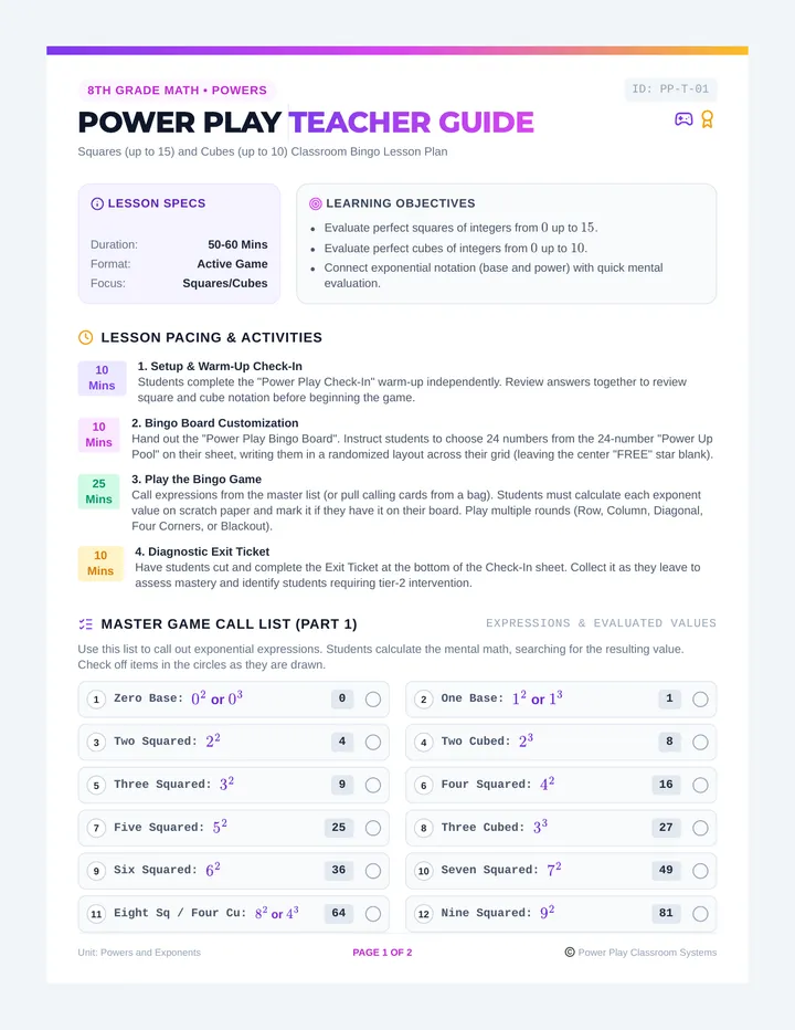 Power Play Teacher Guide