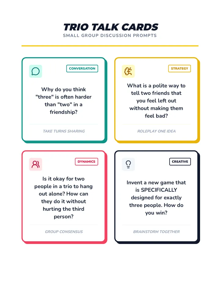 Trio Talk Cards