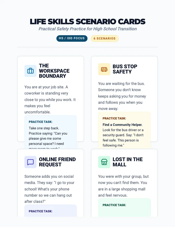 Life Skills Safety Cards