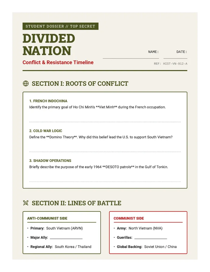 Conflict Timeline Worksheet