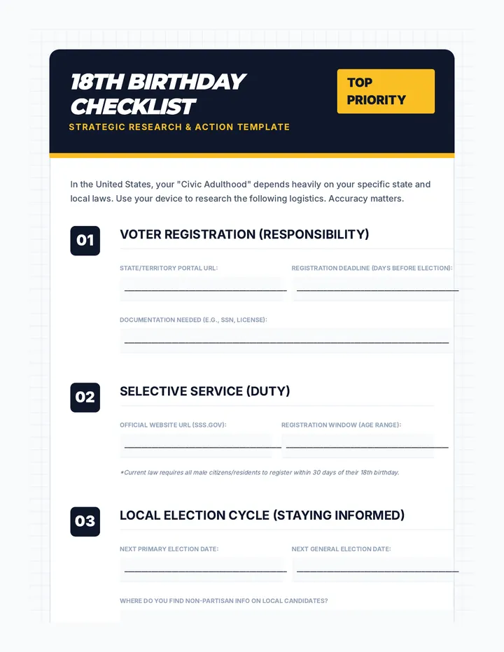 Birthday Checklist Template