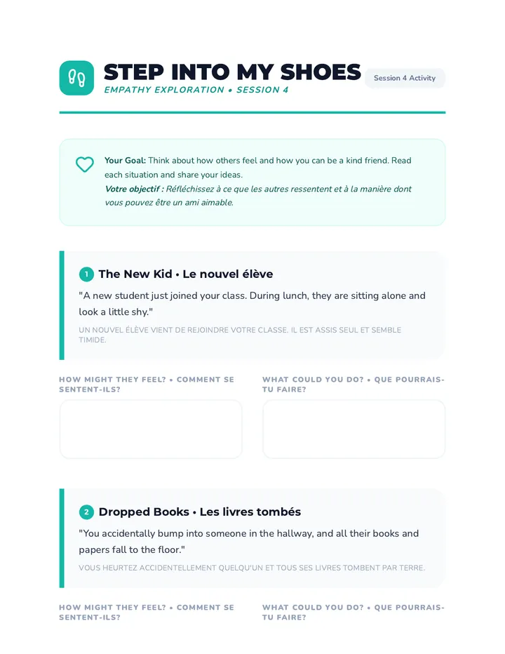 Step Into My Shoes Activity