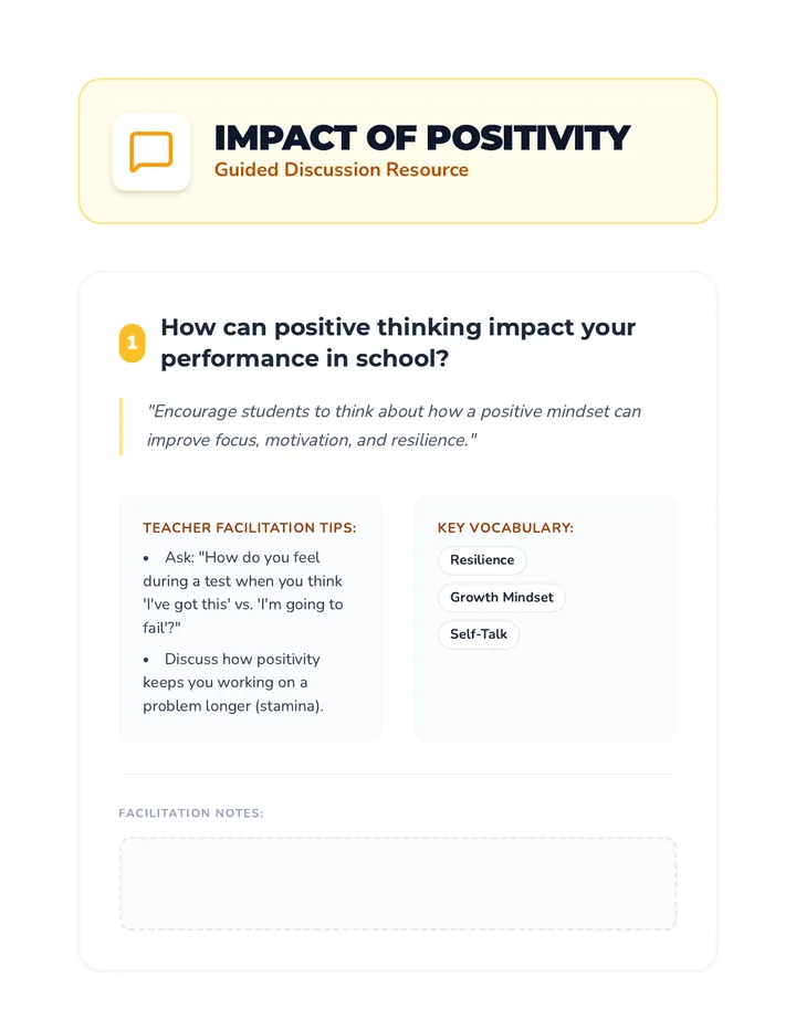 Impact of Positivity Discussion Guide