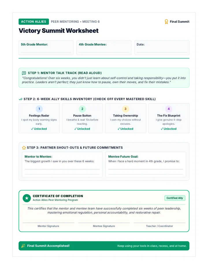 Victory Summit Worksheet