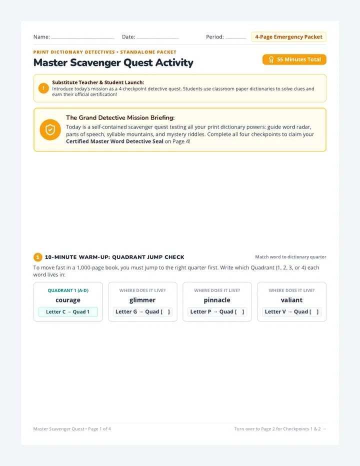 Master Scavenger Quest Activity