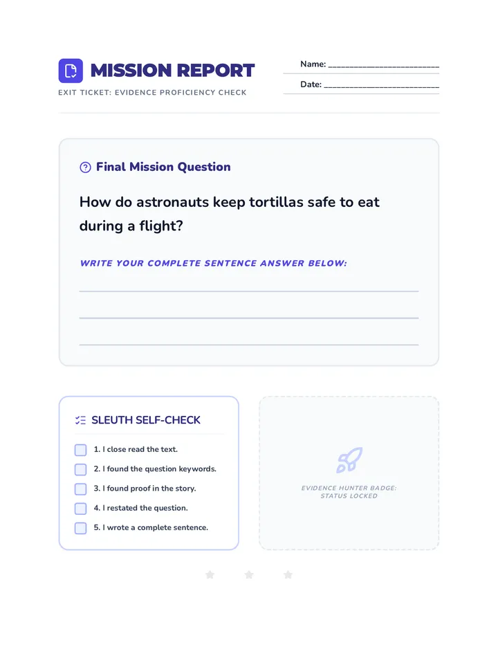 Mission Report Exit Ticket