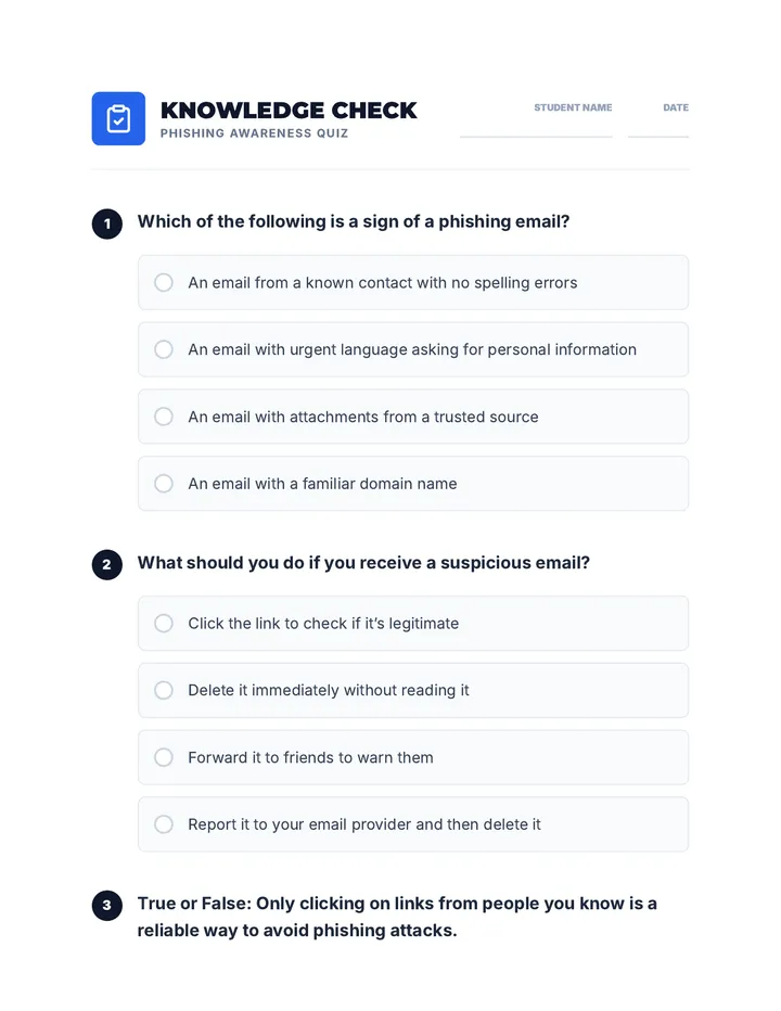 Phishing Awareness Quiz