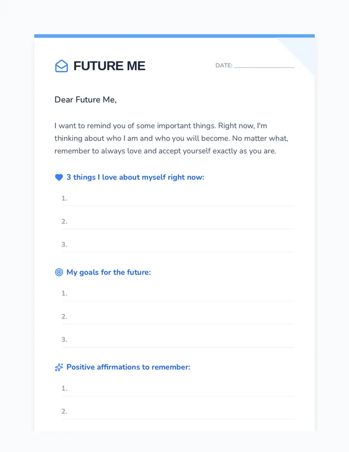 Future Self Letter Template