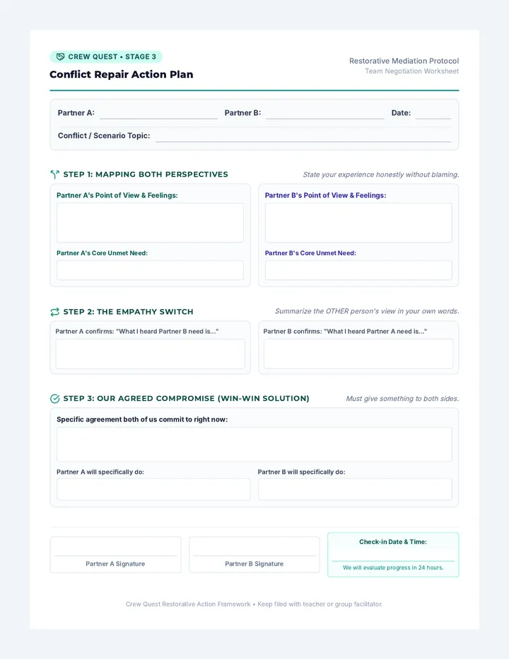 Conflict Repair Action Plan