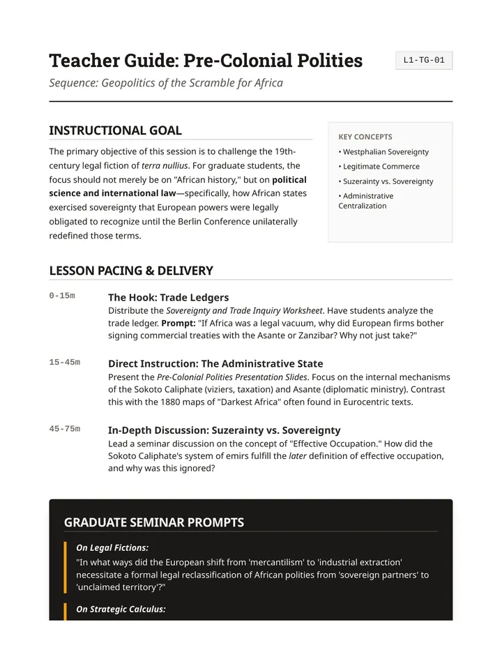Pre Colonial Polities Teacher Guide