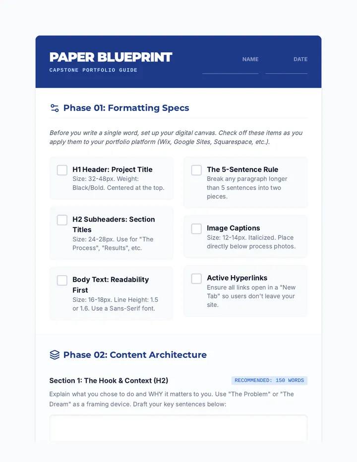 Paper Structure Worksheet