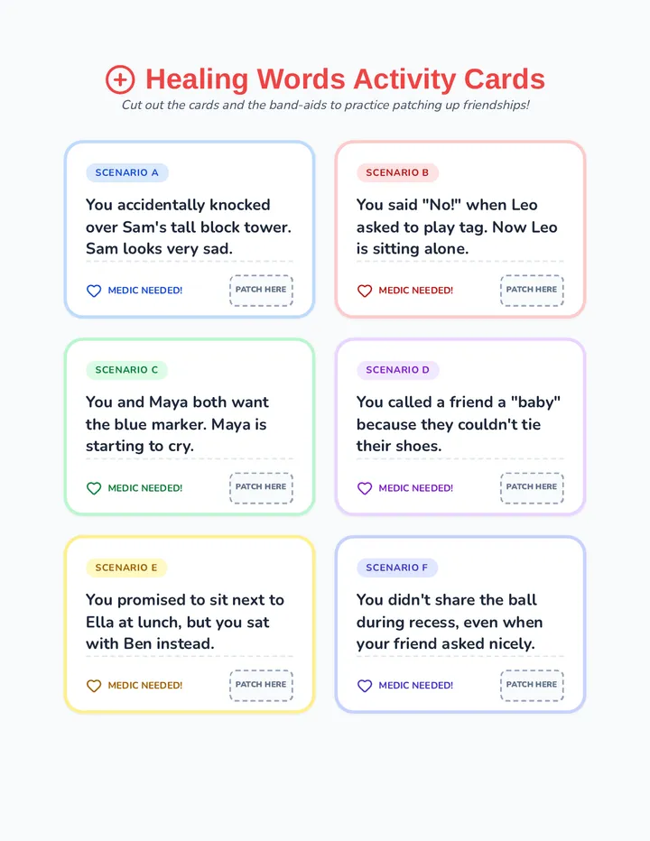 Healing Words Activity Cards