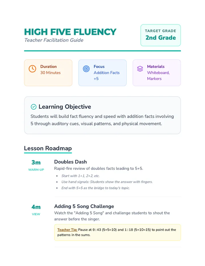 High Five Teacher Guide