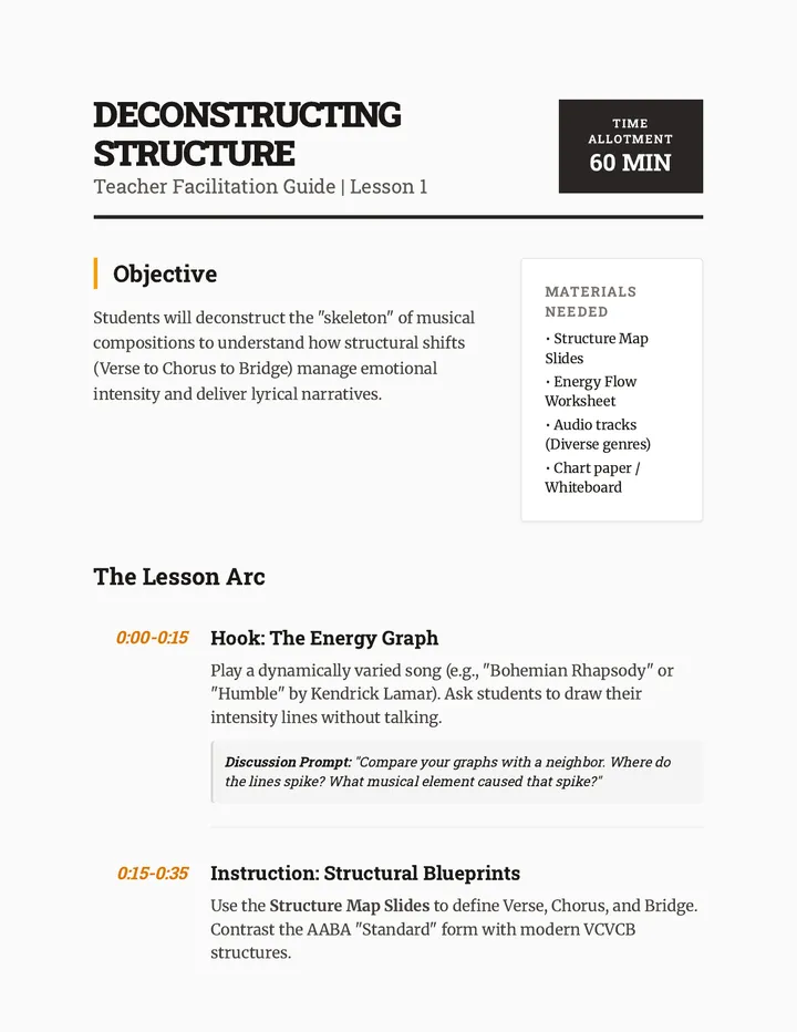 Structure Analysis Teacher Guide