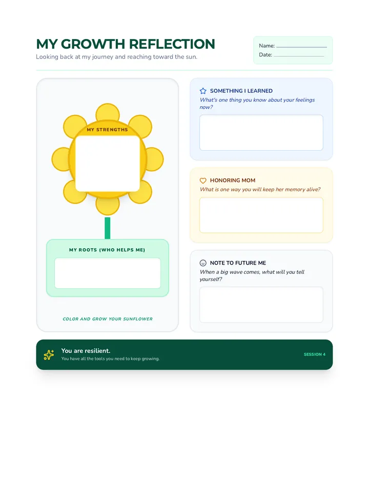 Growth Reflection Worksheet