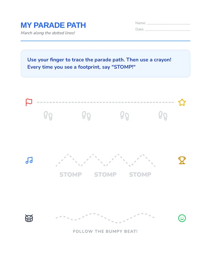 Parade Path Worksheet