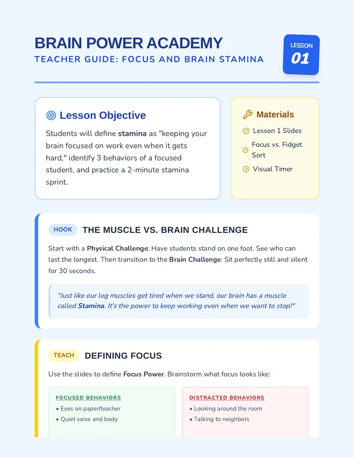 Focus Power Teacher Guide