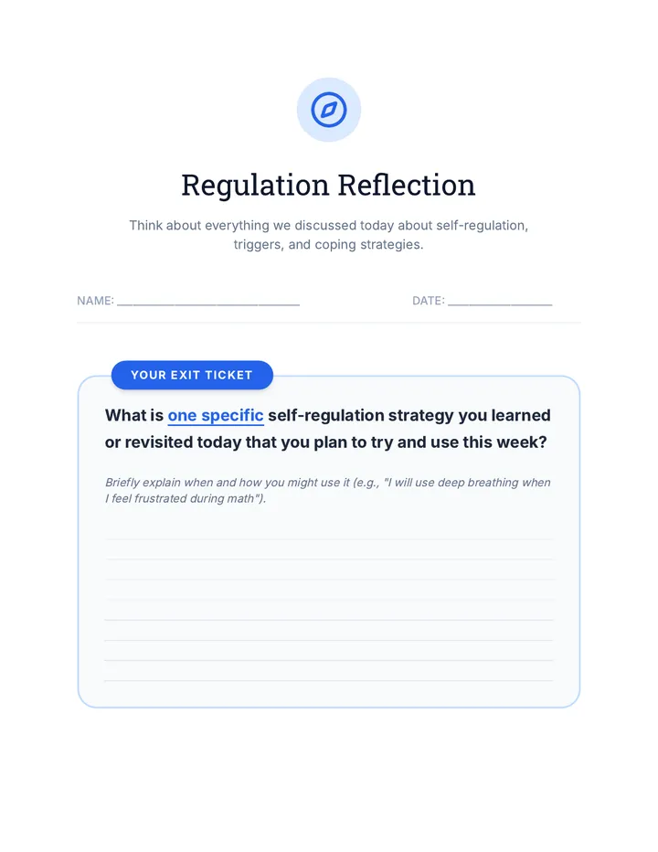 Regulation Reflection Cool-Down