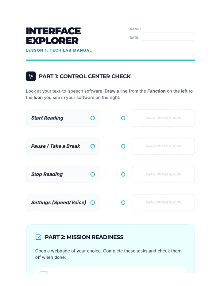 Interface Explorer Worksheet