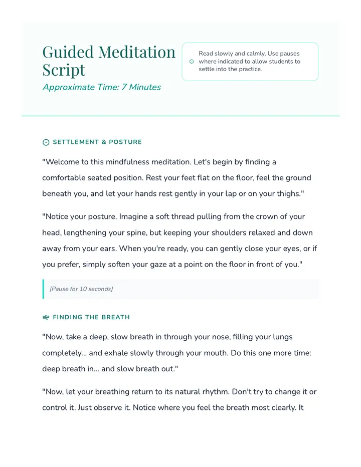 Meditation Script