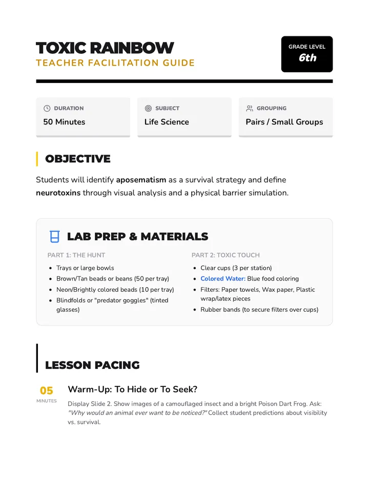 Toxic Rainbow Teacher Guide