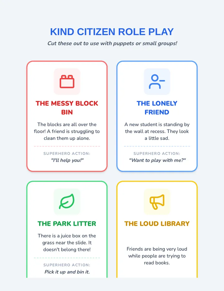 Kind Citizen Role Play Cards
