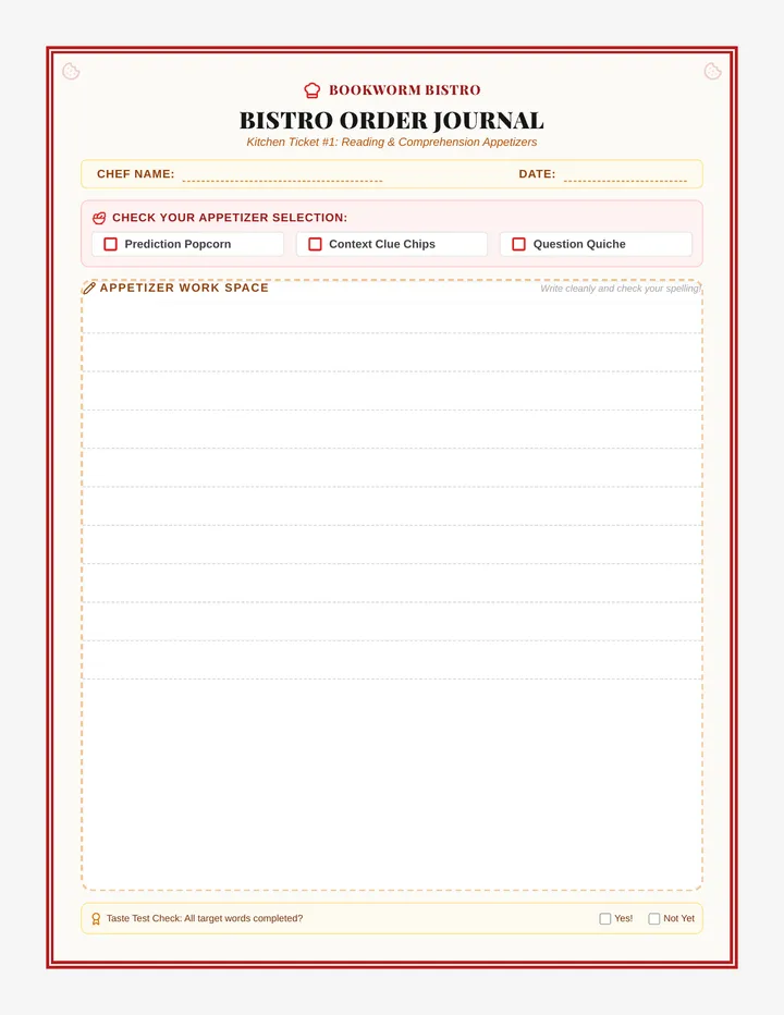 Bistro Order Journal