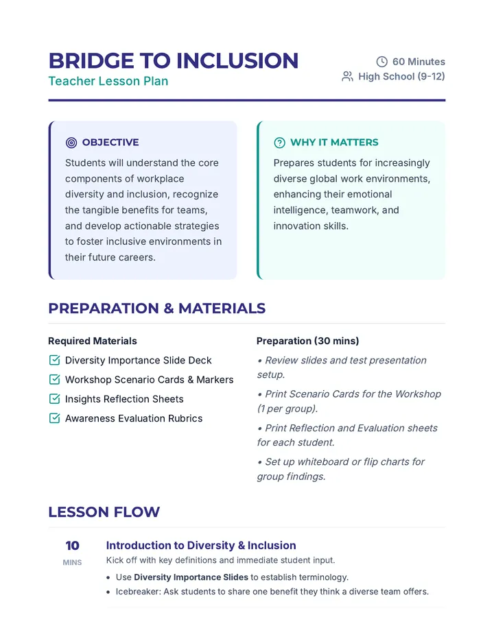 Bridge to Inclusion Lesson Plan