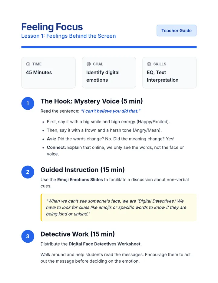 Feeling Focus Teacher Guide