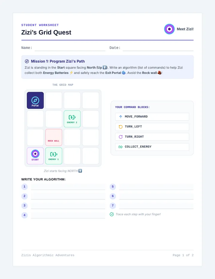 Zizi Coding Worksheet