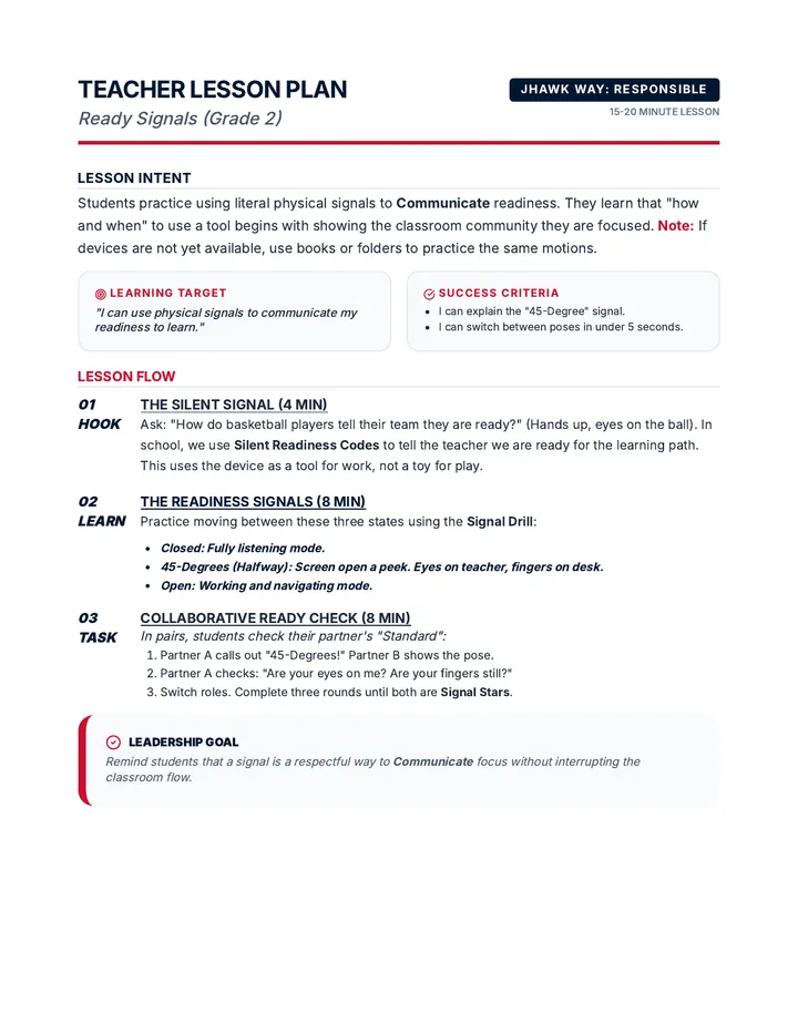 Signal Stars Teacher Plan 2
