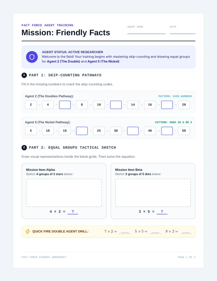 Friendly Facts Worksheet