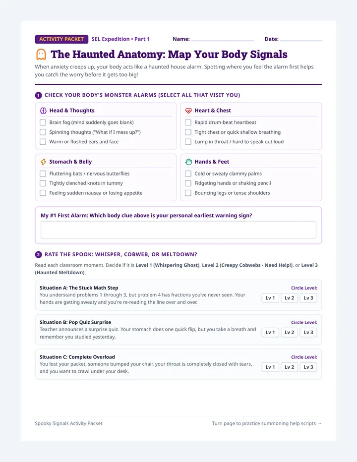 Spooky Signals Worksheet