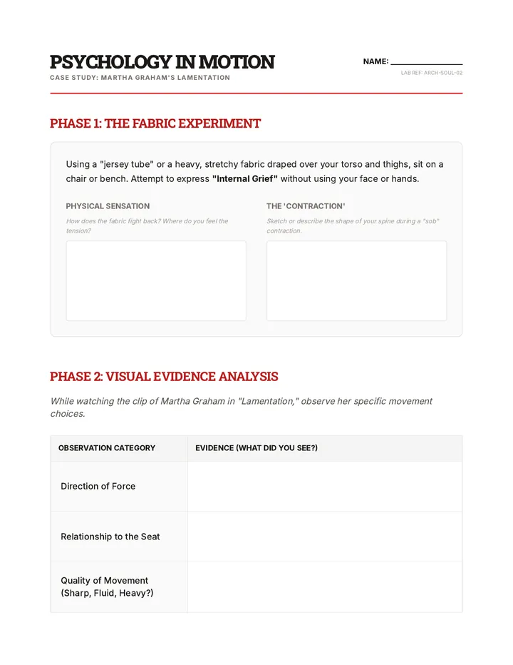 Lamentation Analysis Sheet