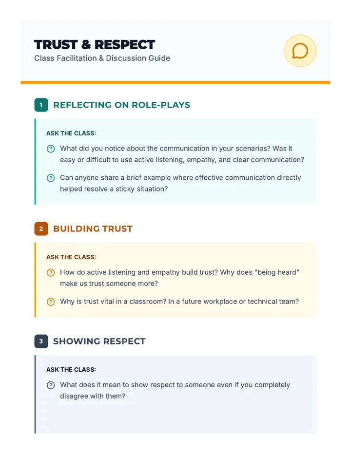 Trust & Respect Discussion Guide
