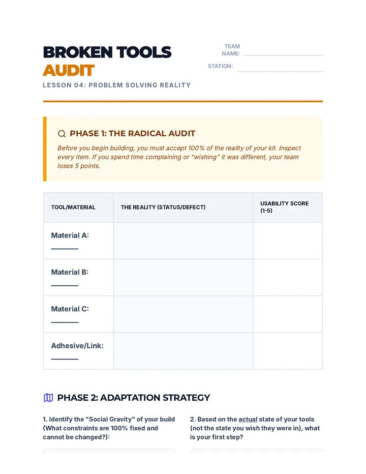 Broken Tools Audit Worksheet