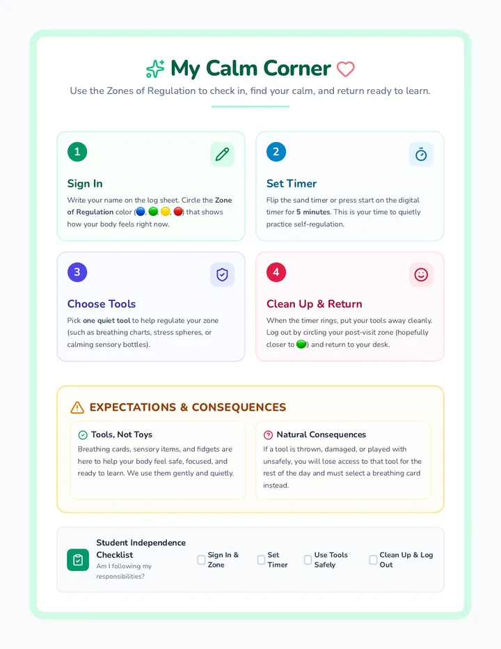 Calm Corner Routine Poster