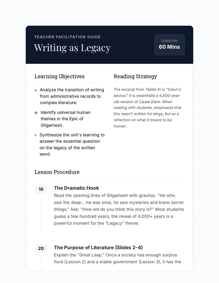 Writing Legacy Teacher Guide
