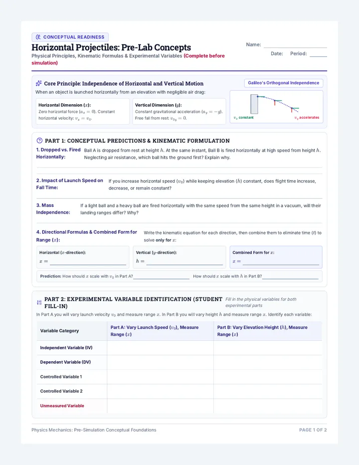 Projectile Drop Lab Handout