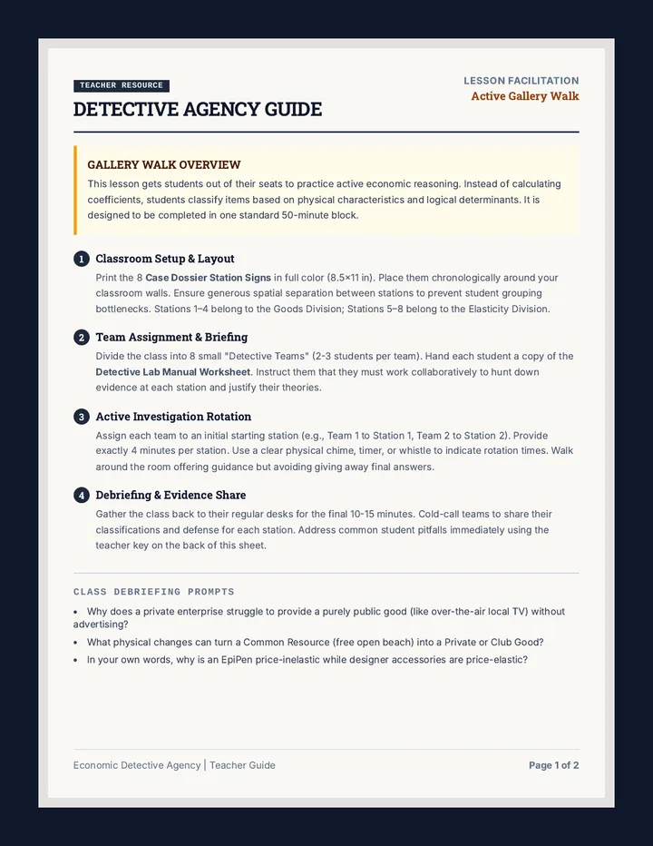 Detective Agency Teacher Guide